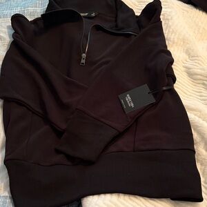 NWT Vera Wang Half-Zip Sweater Pullover - Black1X